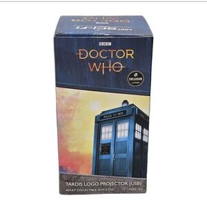 NIB Doctor Who Lootcrate Desk Top Tardis Logo Mini Projector USB BBC Loot Crate